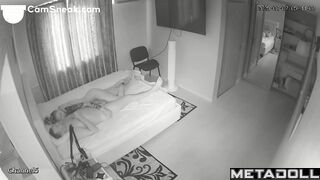 A skinny tattooed beauty actively licks her boyfriend's penis head