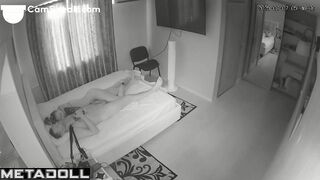 A skinny tattooed beauty actively licks her boyfriend's penis head