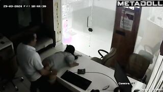 Look, boss fucking his secretary live / hidden camera