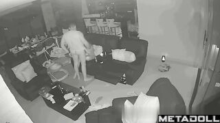 Lady in lingerie enjoying cunnilingus in the huge living room