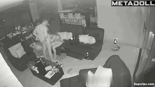 Lady in lingerie enjoying cunnilingus in the huge living room