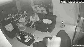 Lady in lingerie enjoying cunnilingus in the huge living room