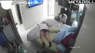 Spouses in love fuck unaware that dirty eyes follow them