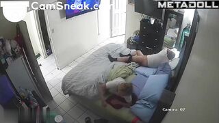 Spouses in love fuck unaware that dirty eyes follow them