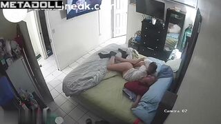 Spouses in love fuck unaware that dirty eyes follow them