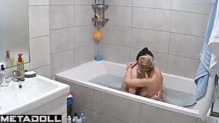 Hot girls are using sex toys right now / lesbians in the bathroom