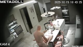 Unexpected cunnilingus and sex in a luxurious kitchen