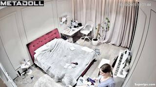 She's talking to someone naked, bedroom hidden cam