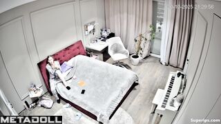 It is her evening routine before bed / hidden camera