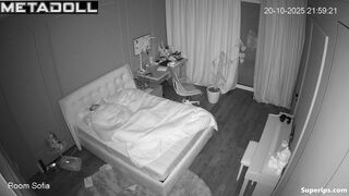 It is her evening routine before bed / hidden camera