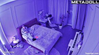 It is her evening routine before bed / hidden camera