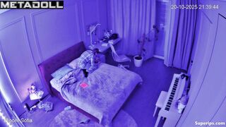 It is her evening routine before bed / hidden camera