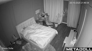 It is her evening routine before bed / hidden camera