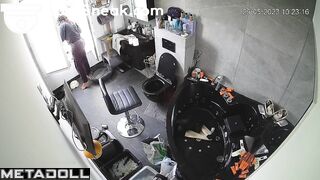 Brunette argues with husband while sitting over the toilet