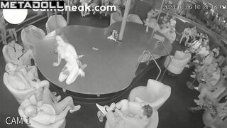 People watching show in a strip club with a big pleasure
