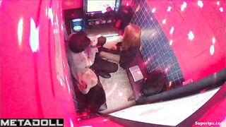 Korean guys kiss and caress their Asian girlfriends during karaoke