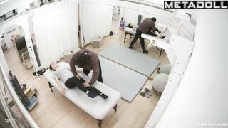 Young Korean coach gropes the private parts of slim Asian girls