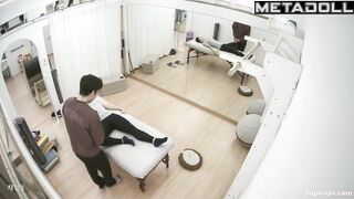 Young Korean coach gropes the private parts of slim Asian girls