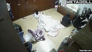 Several Asian lesbian girls seductively change clothes and play in one room