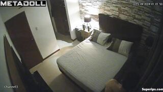 A tipsy, skinny girlfriend grabs her boyfriend's dick