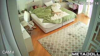 Red-haired teenage girl plays with her wet pussy under the blanket