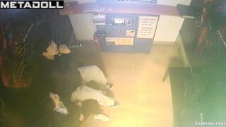 Young Asian couple caresses each other in a karaoke room