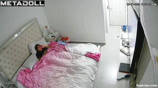 Lesbian couple kissing and fooling around before sleep