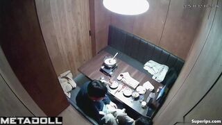 Asian cuties kissed sweetly in an expensive restaurant