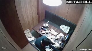 Asian cuties kissed sweetly in an expensive restaurant