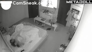 He drank water for a long time after hot sex with his wife