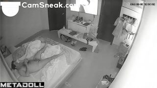 He drank water for a long time after hot sex with his wife