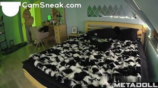 He stroked her naked body during sex - home camera