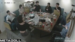 Typical korean get-together with yummy food and songs