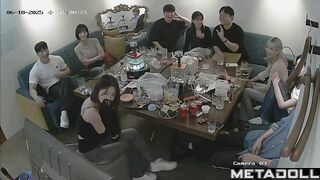 Typical korean get-together with yummy food and songs