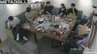 Typical korean get-together with yummy food and songs