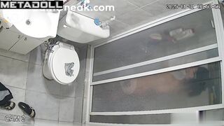 She left her panties on the toilet and went to take a shower