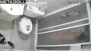 She left her panties on the toilet and went to take a shower