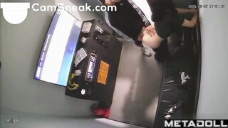 Doggystyle fingering in the karaoke club / public tape