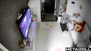 Chubby asian guy fucked his girl after friends visit