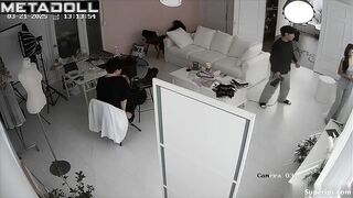 Cool photo shoot in her huge living room (asian people)