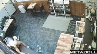 Passionate kisses and fuck in his closed workshop