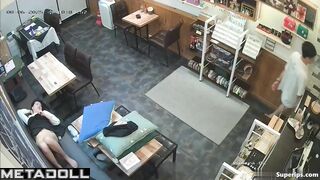Passionate kisses and fuck in his closed workshop
