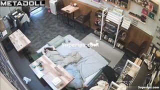 Passionate kisses and fuck in his closed workshop