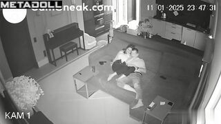 He asked her for blowjob and she agreed (living room)