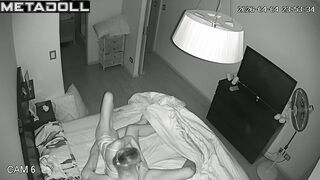 Girlfriend likes to warm him up with blowjob, spy cam