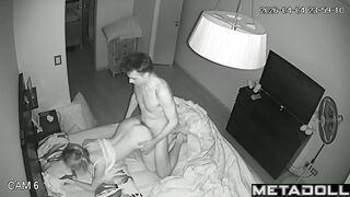 Girlfriend likes to warm him up with blowjob, spy cam
