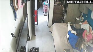 He threw her on the bed and fucked hard, hidden cam