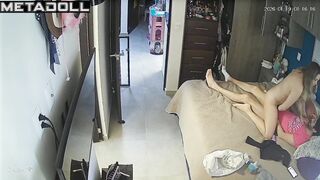 He threw her on the bed and fucked hard, hidden cam