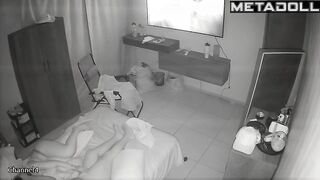 Babe was too lazy to spread her legs, so she gave him blowjob