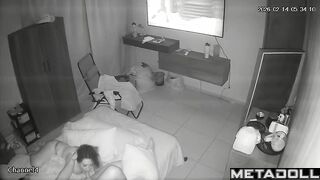Babe was too lazy to spread her legs, so she gave him blowjob